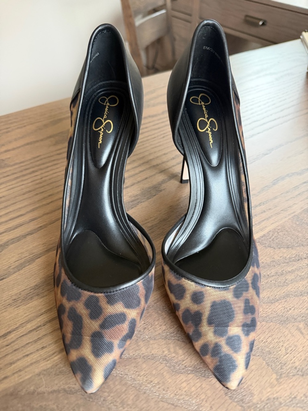 Jessica Simpson Leopard-Print Pointed Toe Pumps - Black and Brown